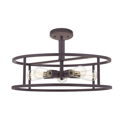 Quoizel New Harbor 5 Light Semi-Flush Mount, Western Bronze