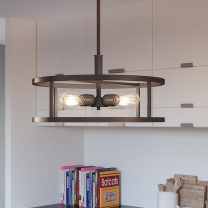 Quoizel New Harbor 5 Light Pendant, Western Bronze