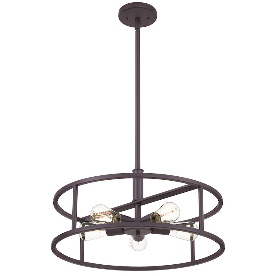 Quoizel New Harbor 5 Light Pendant, Western Bronze