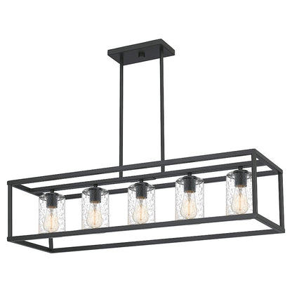 Quoizel New Harbor 5 Light Island Chandelier, Old Bronze