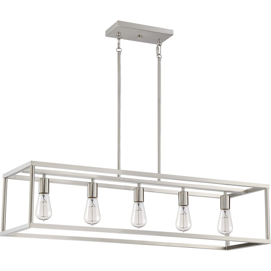 Quoizel New Harbor 5 Light Island Light, Brushed Nickel