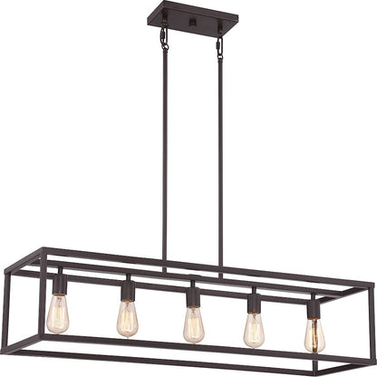 Quoizel New Harbor 5 Light Island Light in Western Bronze