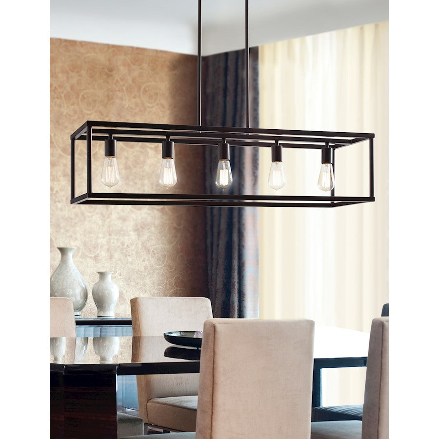 Quoizel New Harbor 5 Light Island Light in Western Bronze