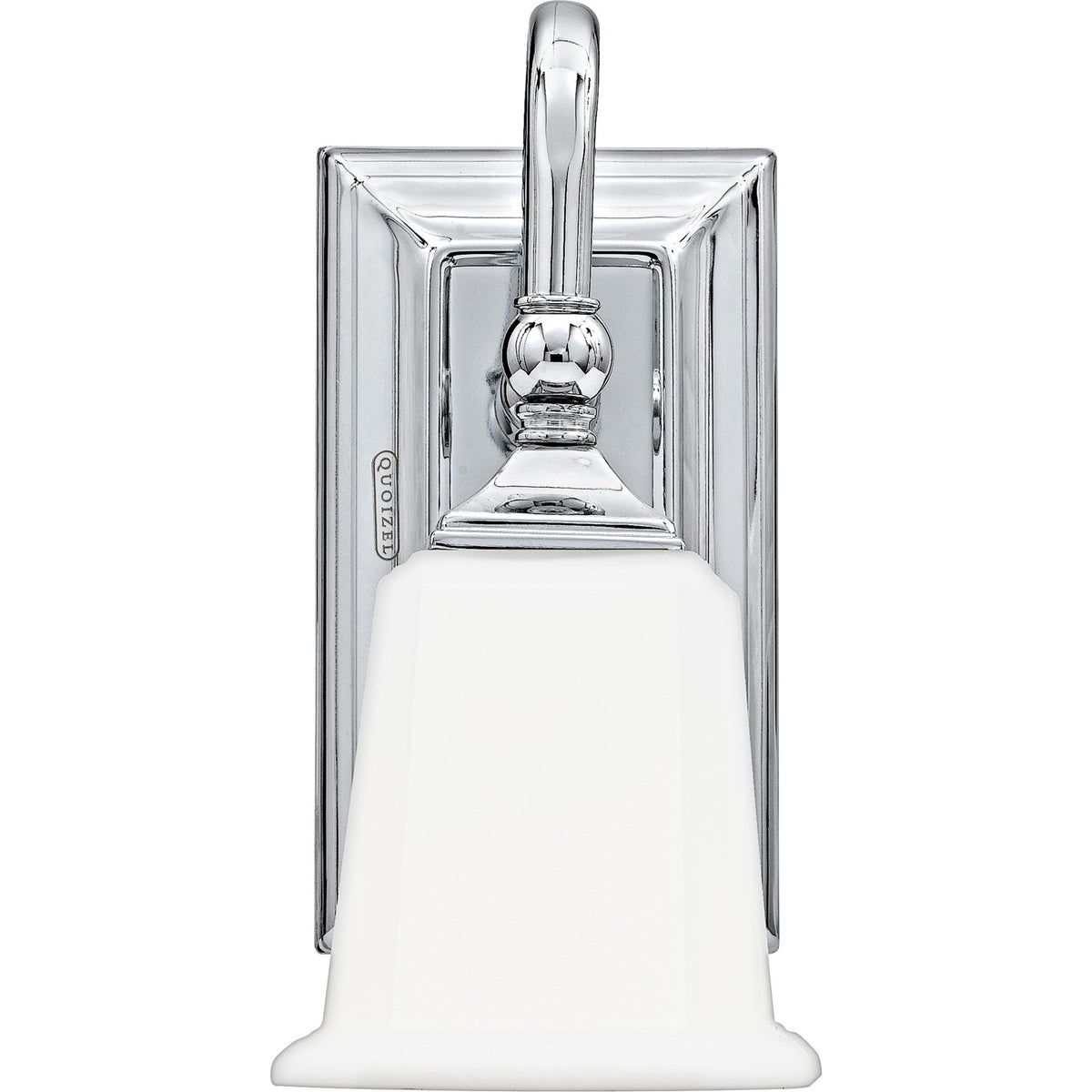 Quoizel Nicholas 10in 1-Light Wall Sconce | Mid-Century Polished Chrome and Opal Etched Glass | Bedroom & Hallway | 5 x 7 x 10 in | Model NL8601C