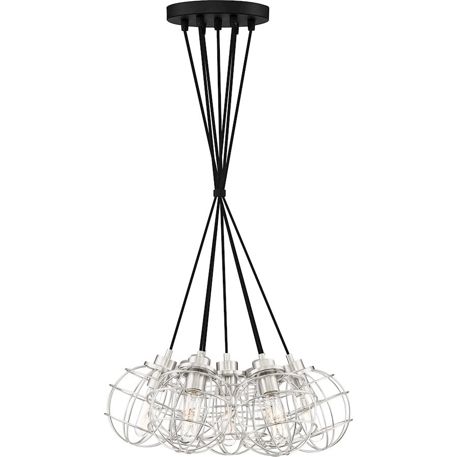 Quoizel Navigator 7 Light Steel Pendant, Earth Black