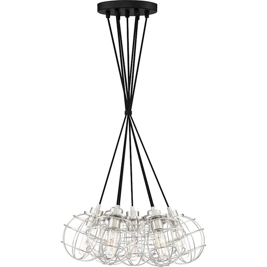 Quoizel Navigator 7 Light Steel Pendant, Earth Black