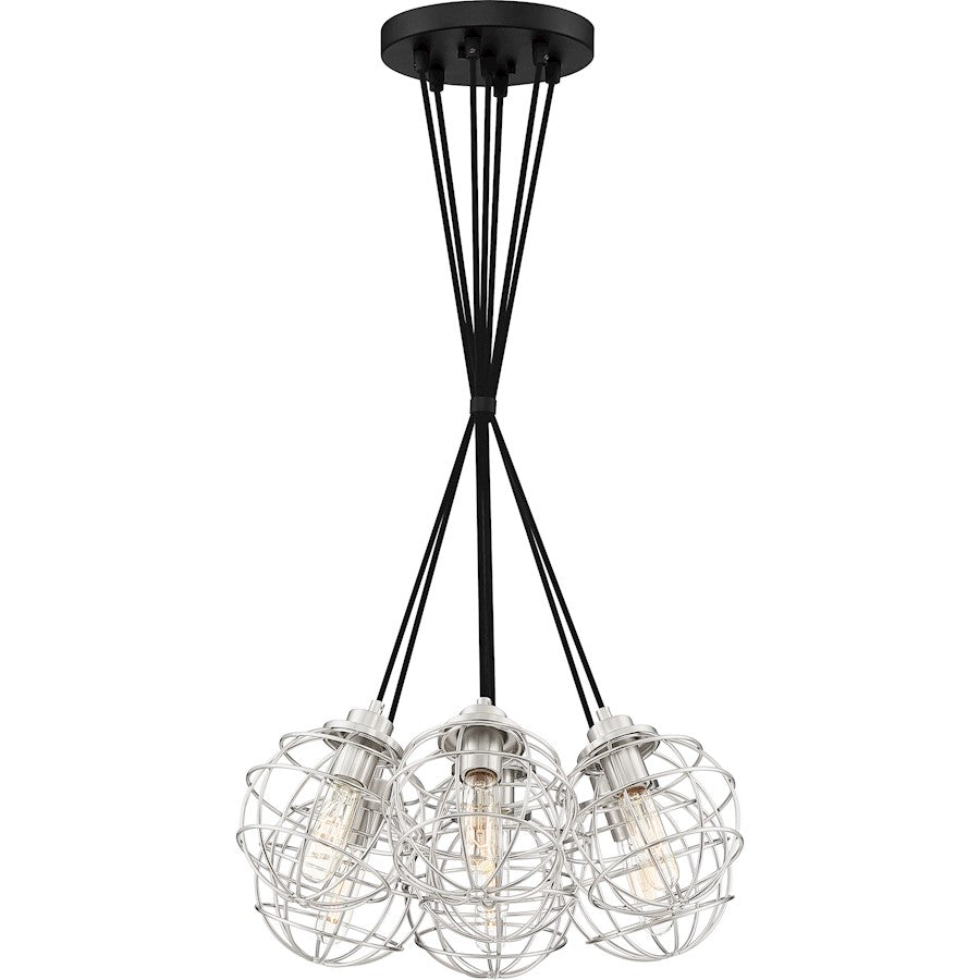 Quoizel Navigator 7 Light Steel Pendant, Earth Black