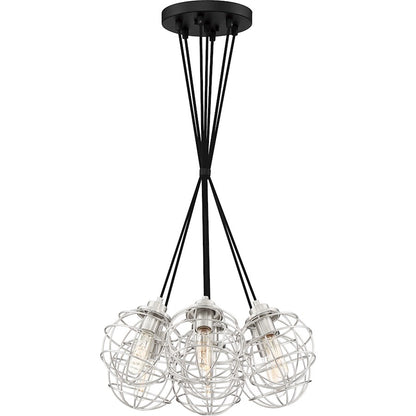 Quoizel Navigator 7 Light Steel Pendant, Earth Black