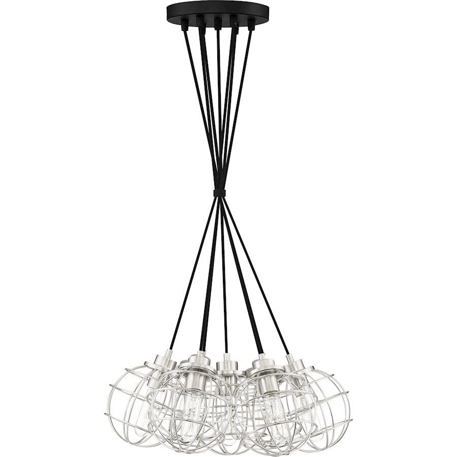 Quoizel Navigator 7 Light Steel Pendant, Earth Black