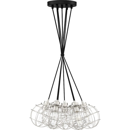 Quoizel Navigator 7 Light Steel Pendant, Earth Black