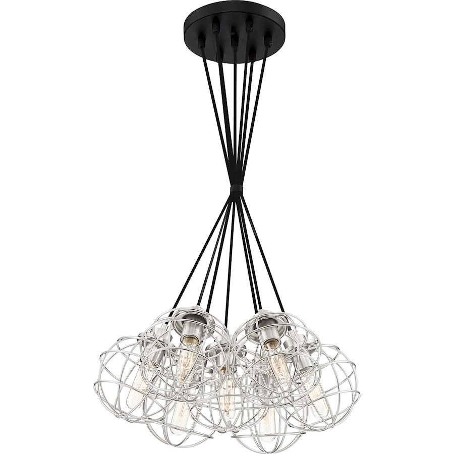 Quoizel Navigator 7 Light Steel Pendant, Earth Black