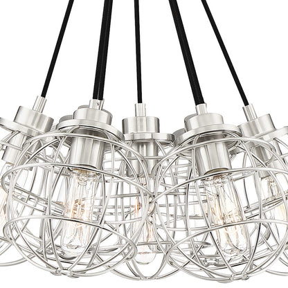 Quoizel Navigator 7 Light Steel Pendant, Earth Black