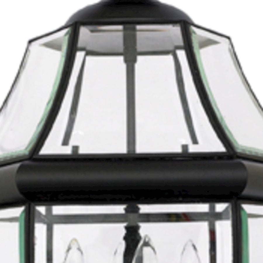 Quoizel Newbury 16in 4-Light Outdoor Hanging Lantern | Classic Mystic Black Brass and Clear Beveled Glass | Front Porch & Entryway | Model NY1180K