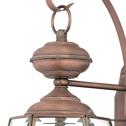 Quoizel Newbury 10in 2-Light Outdoor Wall Lantern | Traditional Aged Copper and Clear Beveled Glass | Front Door & Porch | Model NY8317AC