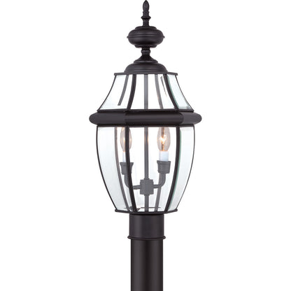 Quoizel Newbury 11in 2-Light Outdoor Lantern | Classic Mystic Black Brass and Clear Beveled Glass | Front Porch & Entryway | Model NY9042K