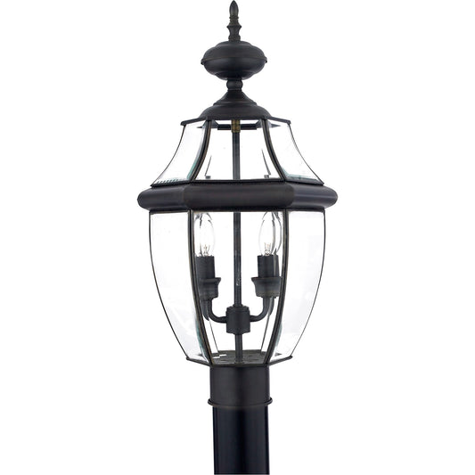 Quoizel Newbury 11in 2-Light Outdoor Lantern | Classic Medici Bronze Brass and Clear Beveled Glass | Front Porch & Entryway | Model NY9042Z