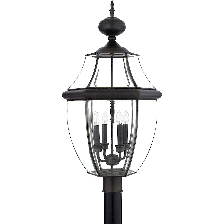 Quoizel Newbury 16in 4-Light Outdoor Lantern | Traditional Medici Bronze Brass and Clear Beveled Glass | Front Entry & Porch | Model NY9045Z