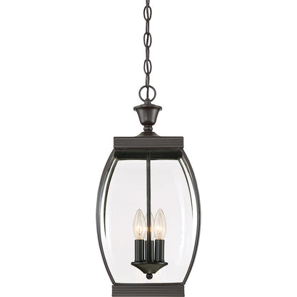 Quoizel 3 Light Oasis Outdoor Hanging Lantern, Medici Bronze