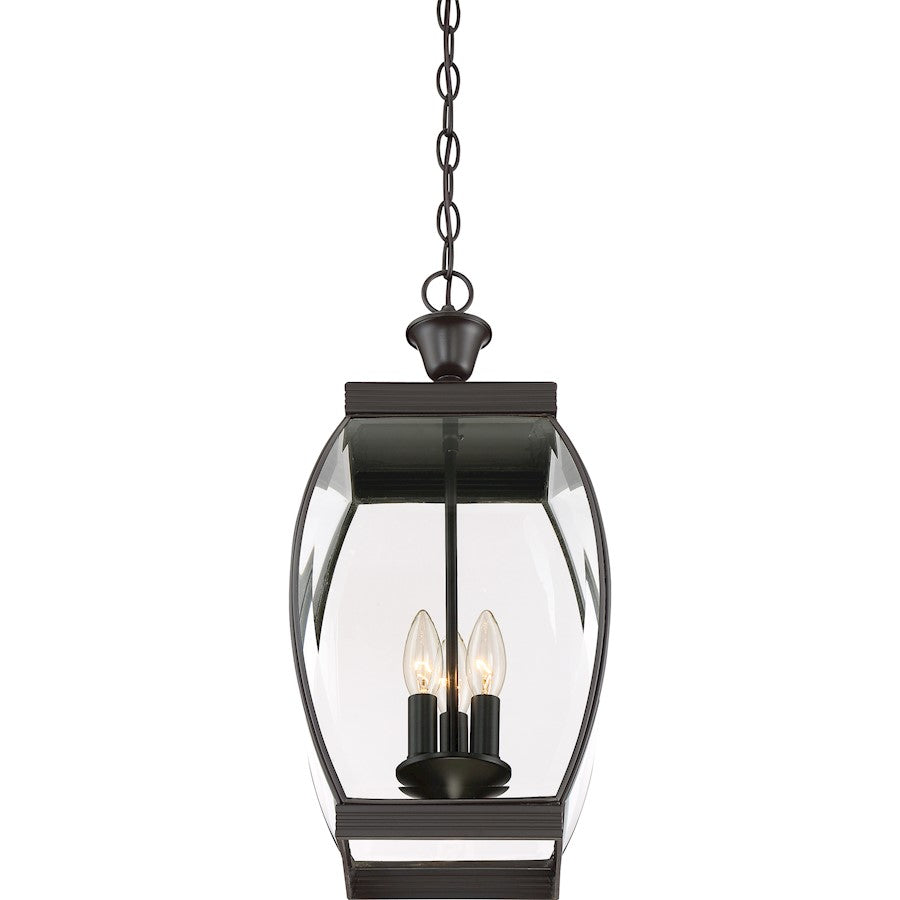 Quoizel 3 Light Oasis Outdoor Hanging Lantern, Medici Bronze