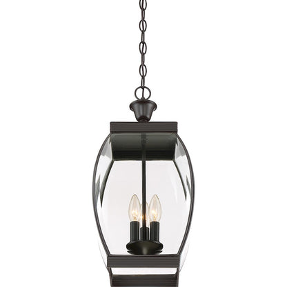 Quoizel 3 Light Oasis Outdoor Hanging Lantern, Medici Bronze