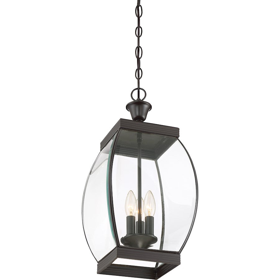 Quoizel 3 Light Oasis Outdoor Hanging Lantern, Medici Bronze