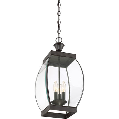 Quoizel 3 Light Oasis Outdoor Hanging Lantern, Medici Bronze