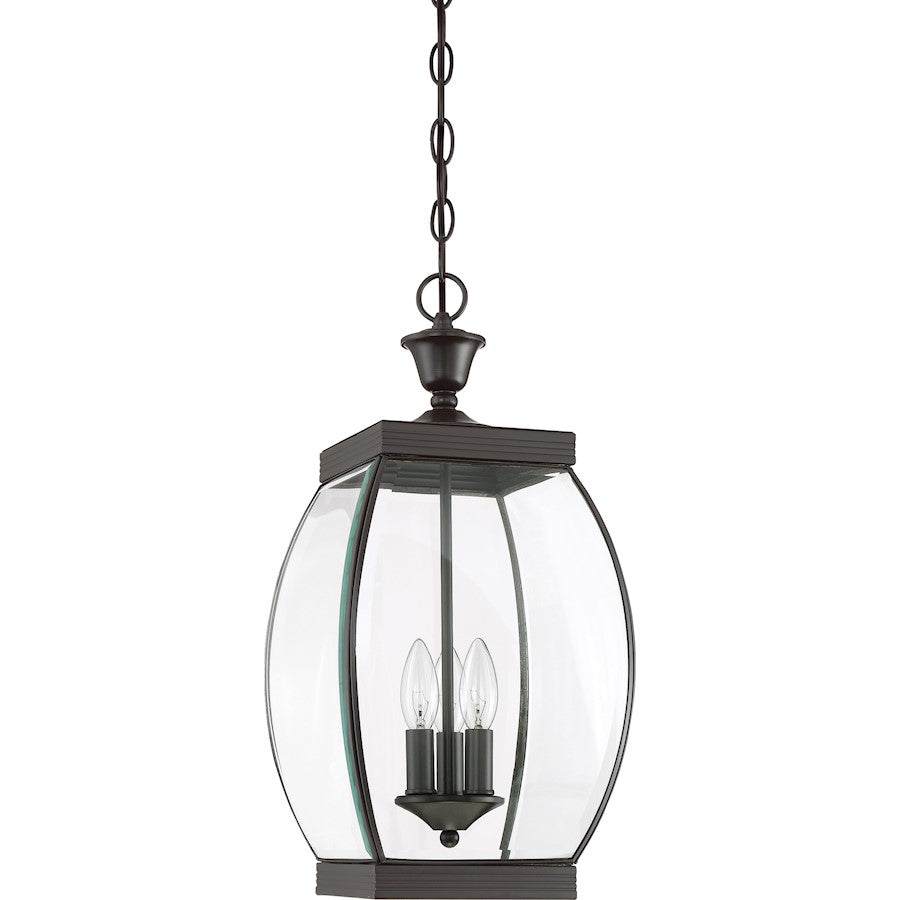 Quoizel 3 Light Oasis Outdoor Hanging Lantern, Medici Bronze