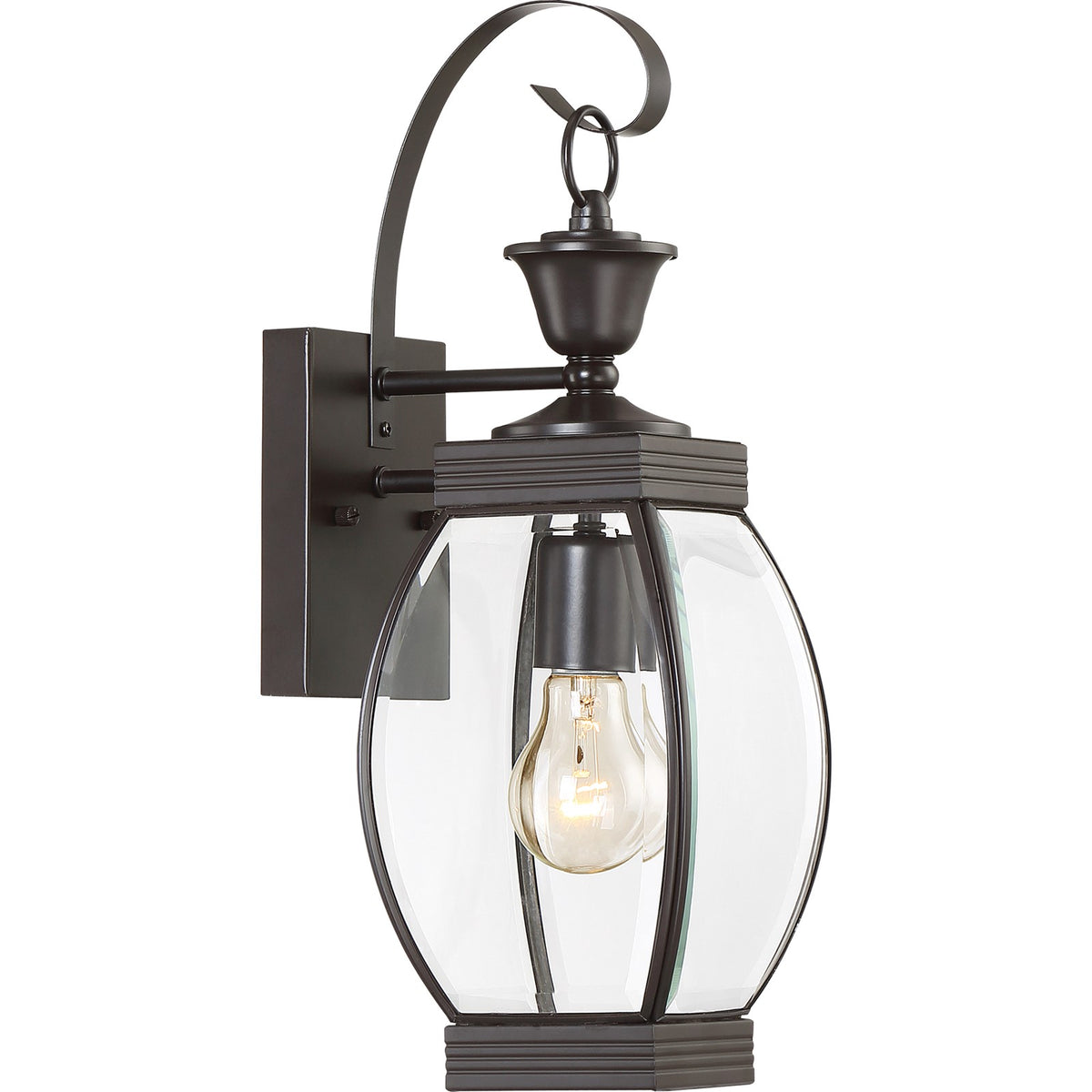 Quoizel Oasis 7.5in 1-Light Outdoor Lantern | Transitional Medici Bronze and Clear Glass | Front Entry & Porch | 5.5 x 7.5 x 17 in | Model OAS8406Z