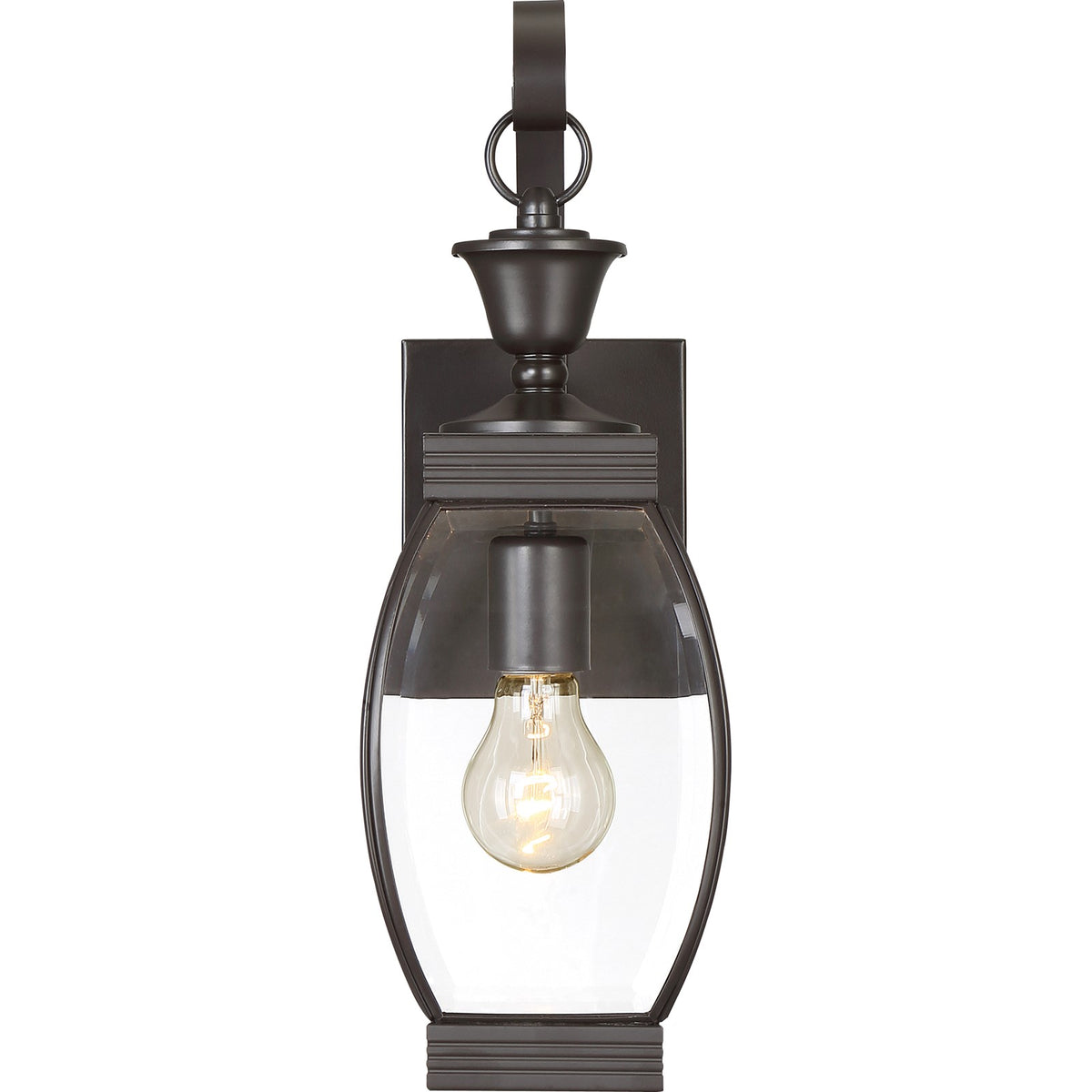 Quoizel Oasis 7.5in 1-Light Outdoor Lantern | Transitional Medici Bronze and Clear Glass | Front Entry & Porch | 5.5 x 7.5 x 17 in | Model OAS8406Z