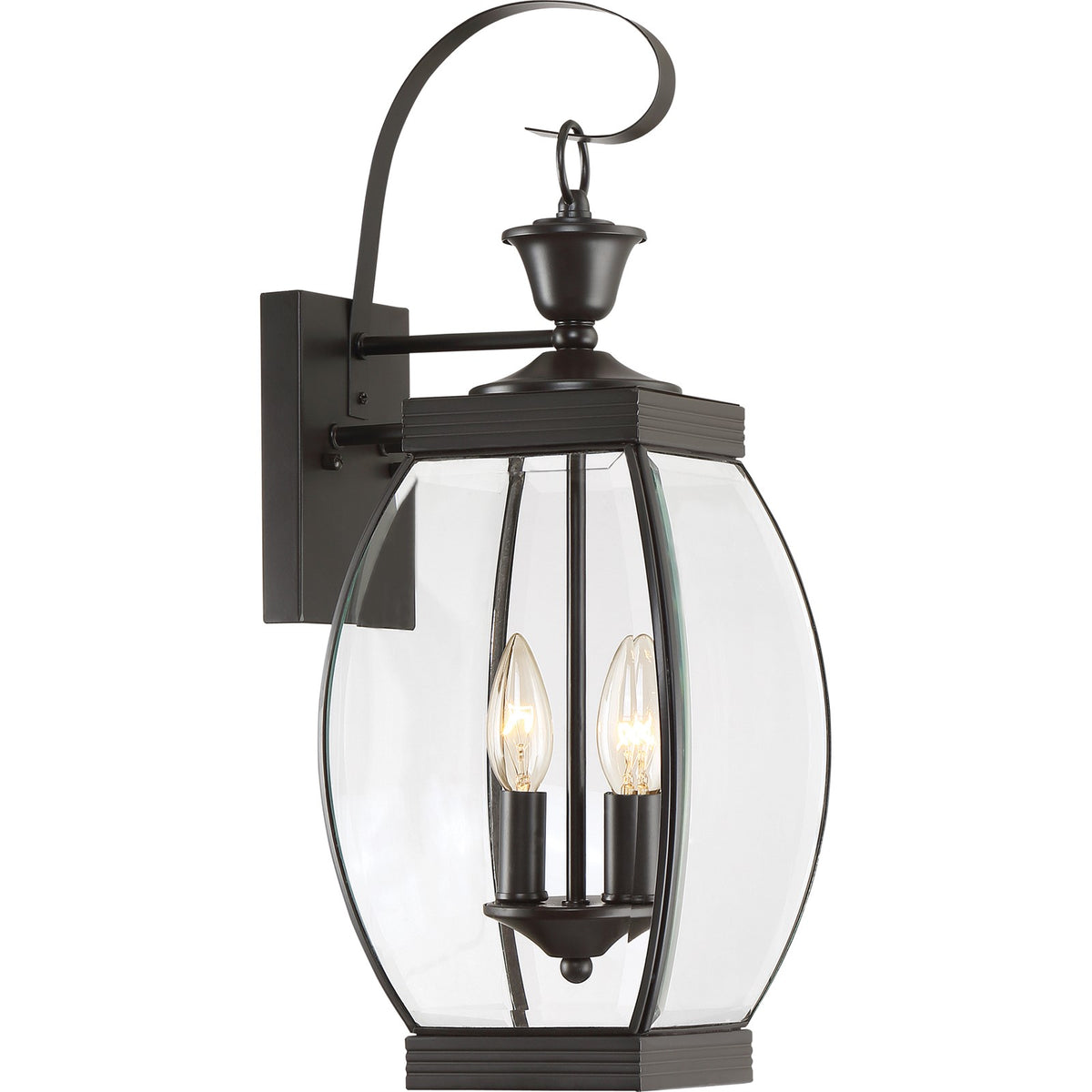 Quoizel Oasis 9in 2-Light Outdoor Lantern | Transitional Medici Bronze and Clear Glass | Front Entry & Porch | 7.5 x 9 x 21 in | Model OAS8408Z