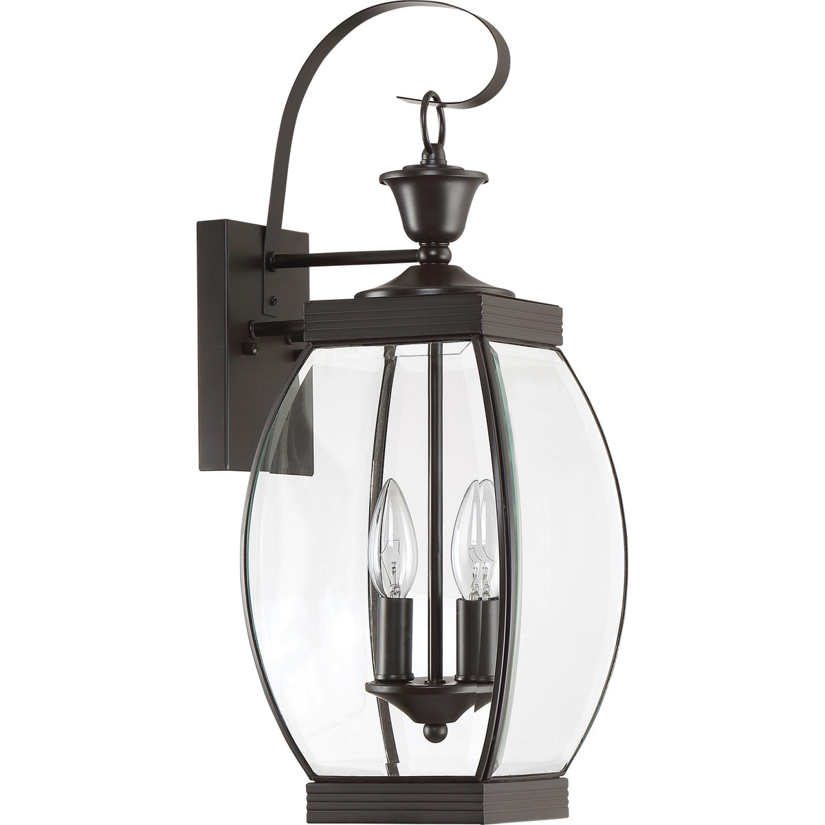 Quoizel Oasis 9in 2-Light Outdoor Lantern | Transitional Medici Bronze and Clear Glass | Front Entry & Porch | 7.5 x 9 x 21 in | Model OAS8408Z