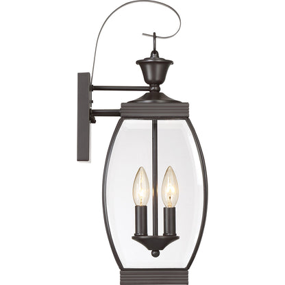 Quoizel Oasis 9in 2-Light Outdoor Lantern | Transitional Medici Bronze and Clear Glass | Front Entry & Porch | 7.5 x 9 x 21 in | Model OAS8408Z