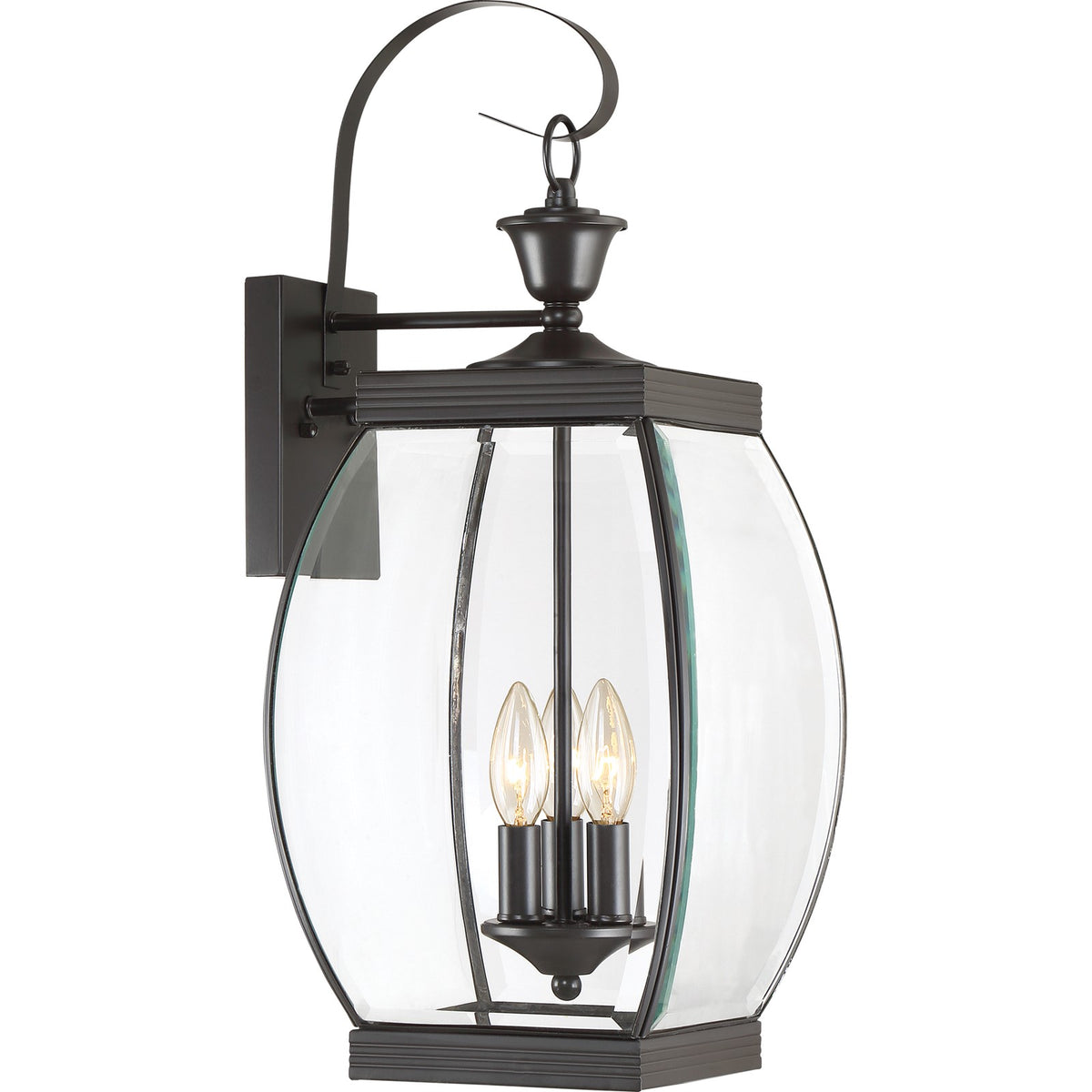 Quoizel Oasis 9in 3-Light Outdoor Lantern | Transitional Medici Bronze and Clear Glass | Front Entry & Porch | 9 x 10.5 x 22.5 in | Model OAS8409Z