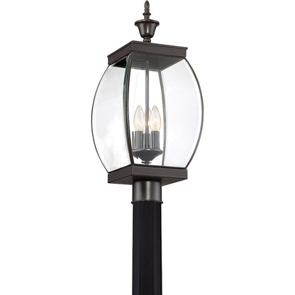 Quoizel 3 Light Oasis Outdoor Post Lantern, Medici Bronze