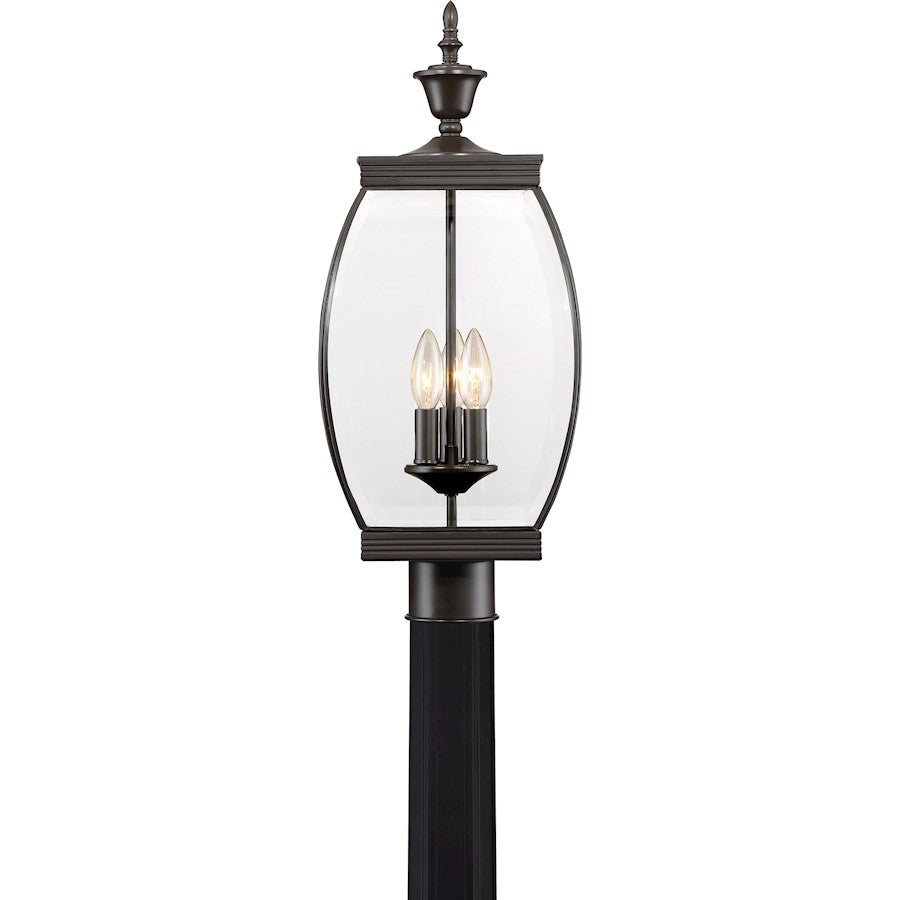 Quoizel 3 Light Oasis Outdoor Post Lantern, Medici Bronze