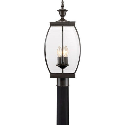 Quoizel 3 Light Oasis Outdoor Post Lantern, Medici Bronze