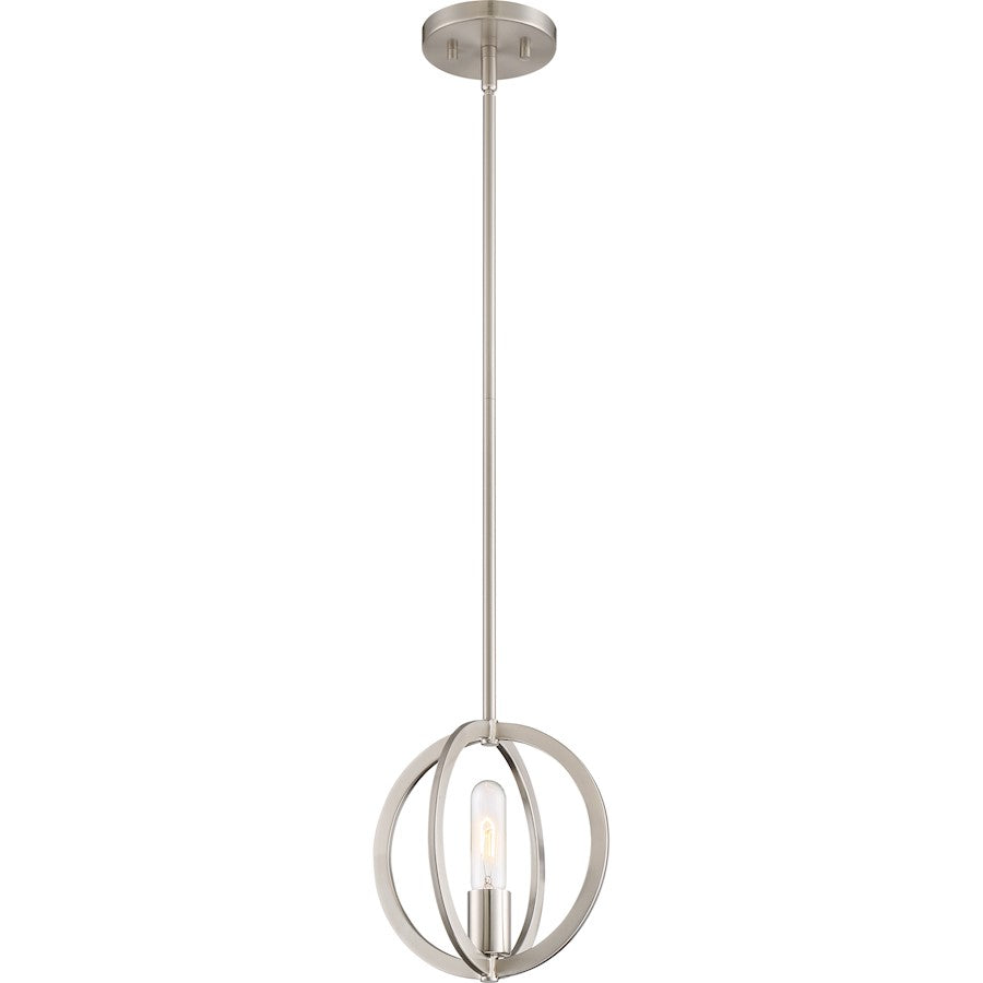 Quoizel Orion 1 Light Mini Pendant, Brushed Nickel