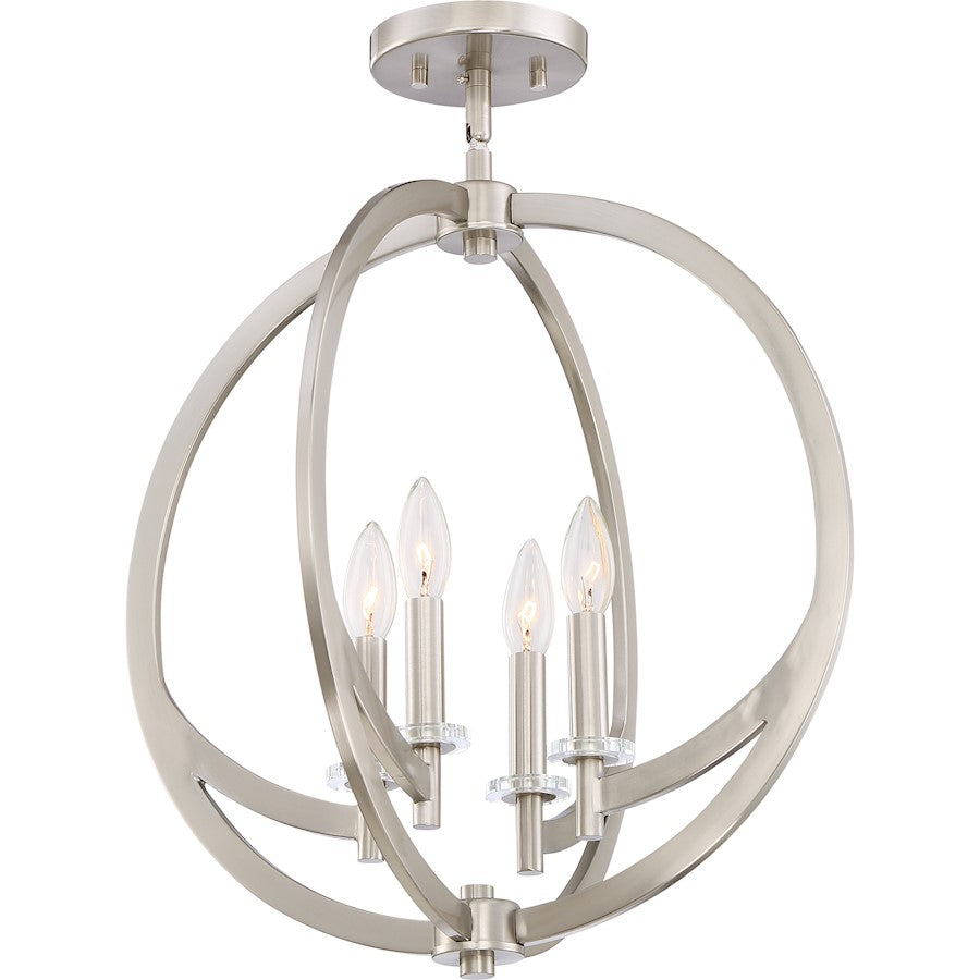 Quoizel Orion Semi-Flush Mount, Brushed Nickel