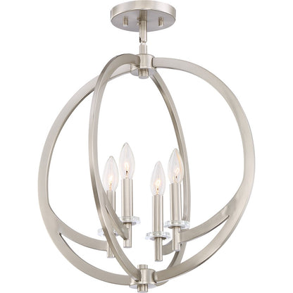 Quoizel Orion Semi-Flush Mount, Brushed Nickel