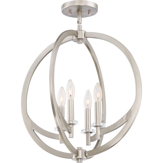 Quoizel Orion Semi-Flush Mount, Brushed Nickel