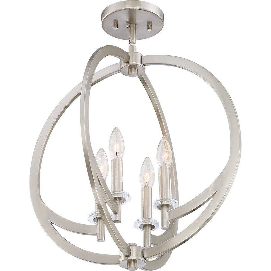 Quoizel Orion Semi-Flush Mount, Brushed Nickel
