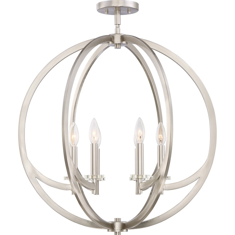 Quoizel Orion Semi-Flush Mount, Brushed Nickel