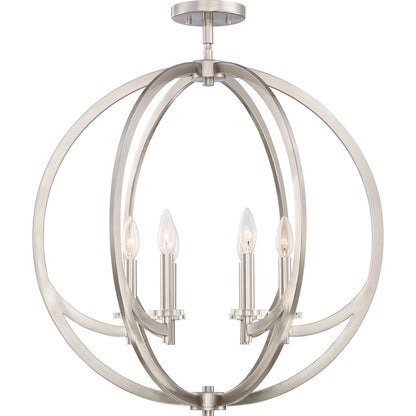 Quoizel Orion Semi-Flush Mount, Brushed Nickel