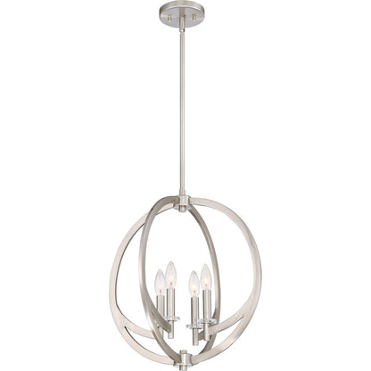 Quoizel Lighting Orion 4 Light Pendant, Brushed Nickel