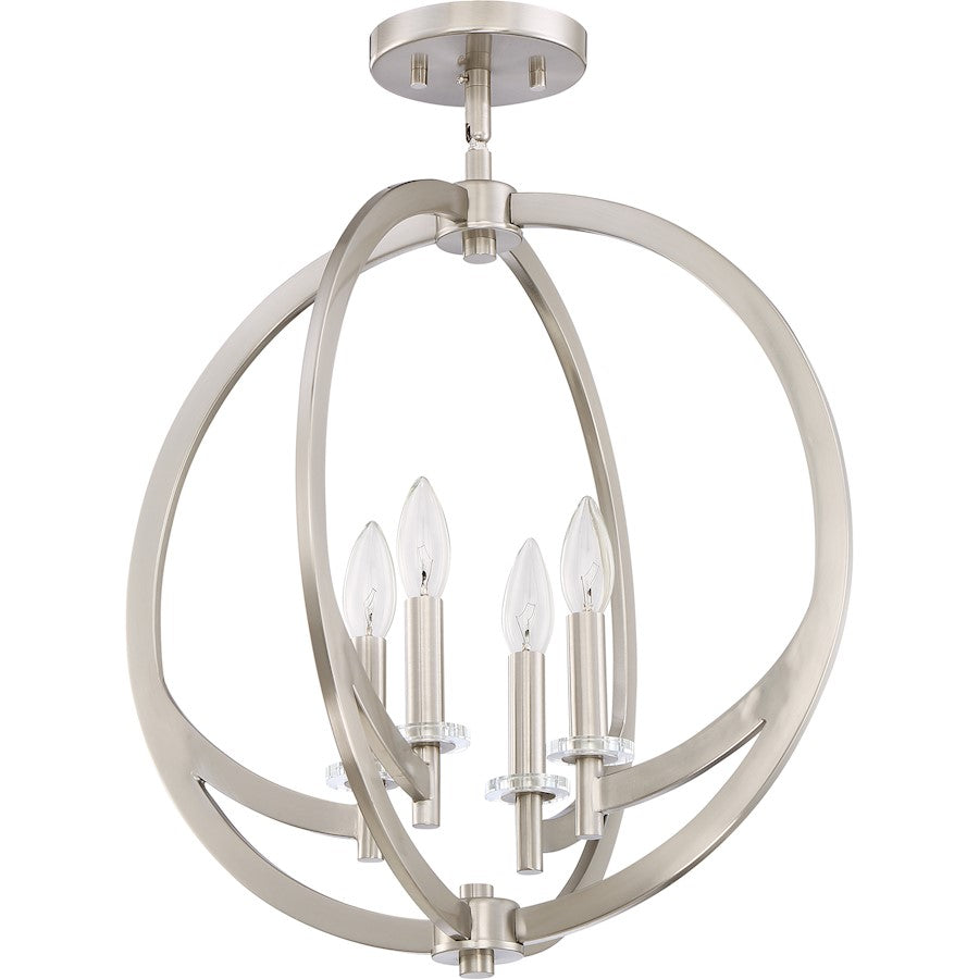 Quoizel Lighting Orion 4 Light Pendant, Brushed Nickel