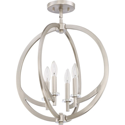 Quoizel Lighting Orion 4 Light Pendant, Brushed Nickel