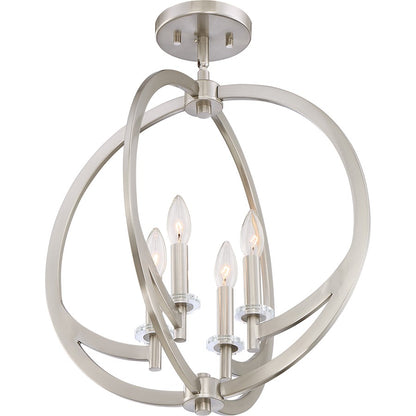 Quoizel Lighting Orion 4 Light Pendant, Brushed Nickel
