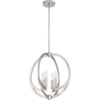 Quoizel Lighting Orion 4 Light Pendant, Brushed Nickel