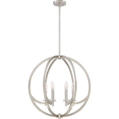 Quoizel Lighting Orion 6 Light Pendant, Brushed Nickel