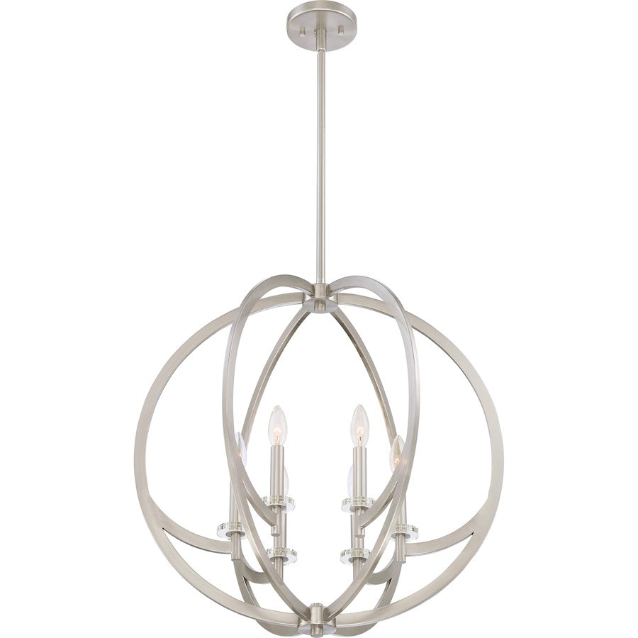 Quoizel Lighting Orion 6 Light Pendant, Brushed Nickel